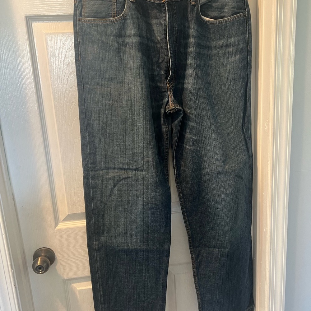 Blue Relaxed Fit Jeans with Faded Wash